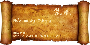 Némedy Adony névjegykártya